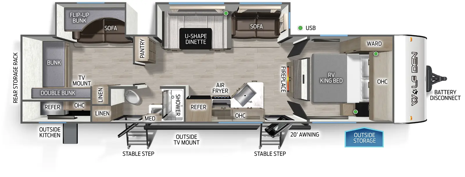 Wolf Den 301BH Floorplan